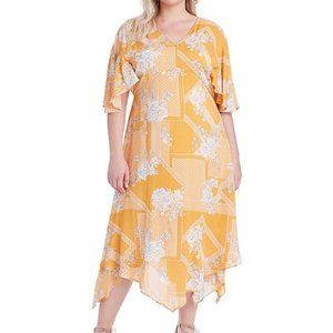 NWT 3X JESSICA SIMPSON TONI DRESS GARDENIA YELLOW